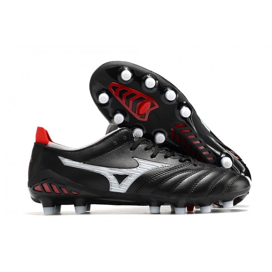 Mizuno Morelia Neo III Pro AG Low Black White Red Men Football Boots