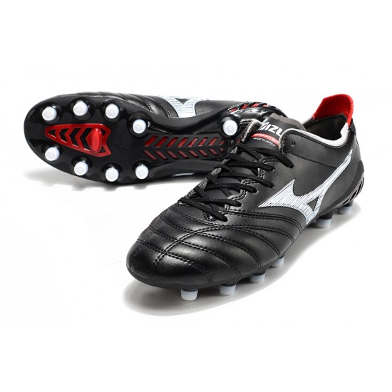 Mizuno Morelia Neo III Pro AG Low Black White Red Men Football Boots