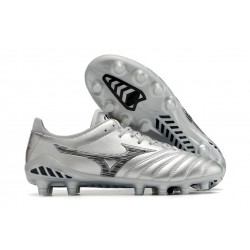 Mizuno Morelia Neo III Pro AG Low Silver Black Men Football Boots 