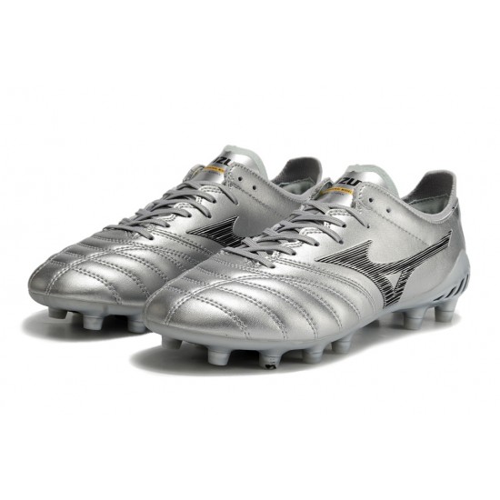 Mizuno Morelia Neo III Pro AG Low Silver Black Men Football Boots