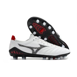 Mizuno Morelia Neo III Pro AG Low White Black Red Men Football Boots 