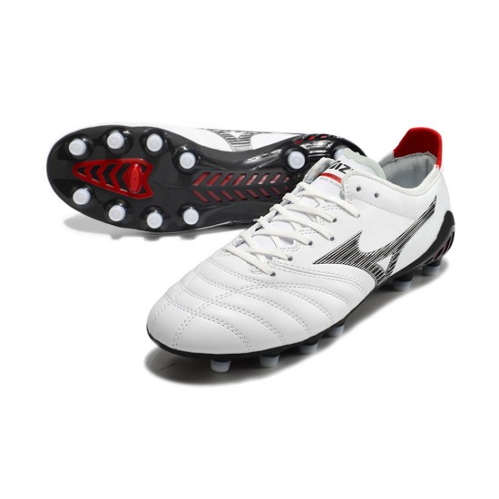 Mizuno Morelia Neo III Pro AG Low White Black Red Men Football Boots