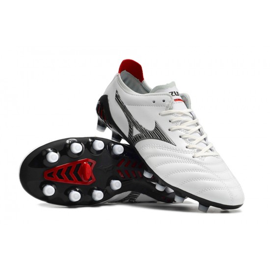 Mizuno Morelia Neo III Pro AG Low White Black Red Men Football Boots