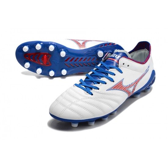 Mizuno Morelia Neo III Pro AG Low White Dark Blue Men Football Boots