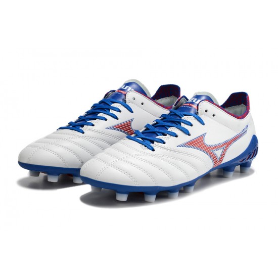 Mizuno Morelia Neo III Pro AG Low White Dark Blue Men Football Boots