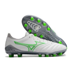 Mizuno Morelia Neo III Pro AG Low White Grey Green Men Football Boots 