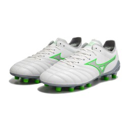 Mizuno Morelia Neo III Pro AG Low White Grey Green Men Football Boots 
