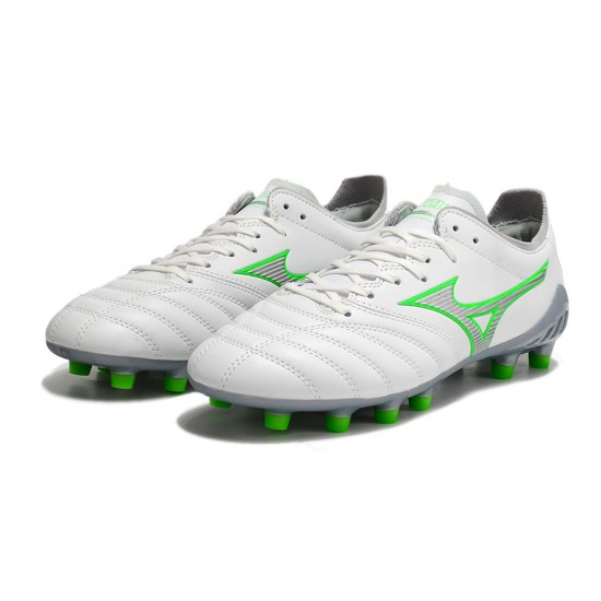 Mizuno Morelia Neo III Pro AG Low White Grey Green Men Football Boots