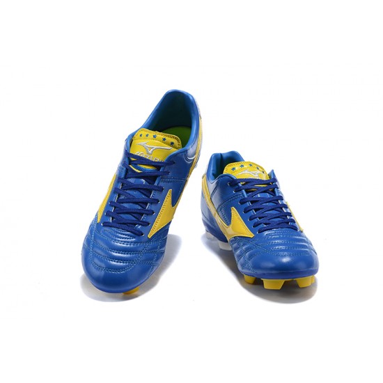 Mizuno Wave Cup Legend FG Blue Yellow Low Men Football Boots