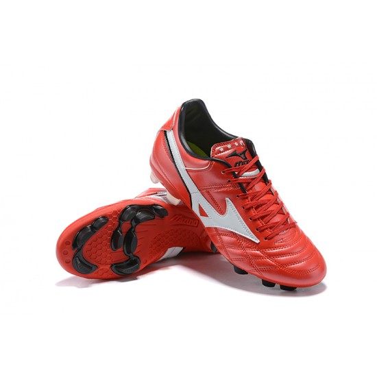 Mizuno Wave Cup Legend FG Red Black White Low Men Football Boots