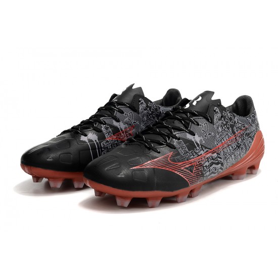 Mizuno Alpha Made In Japan FG Low Black Grey Brown Men Football Boots