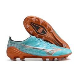 Mizuno Alpha Made In Japan FG Low Turqoise Brown Men Football Boots