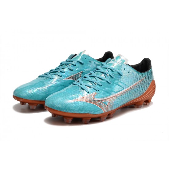 Mizuno Alpha Made In Japan FG Low Turqoise Brown Men Football Boots