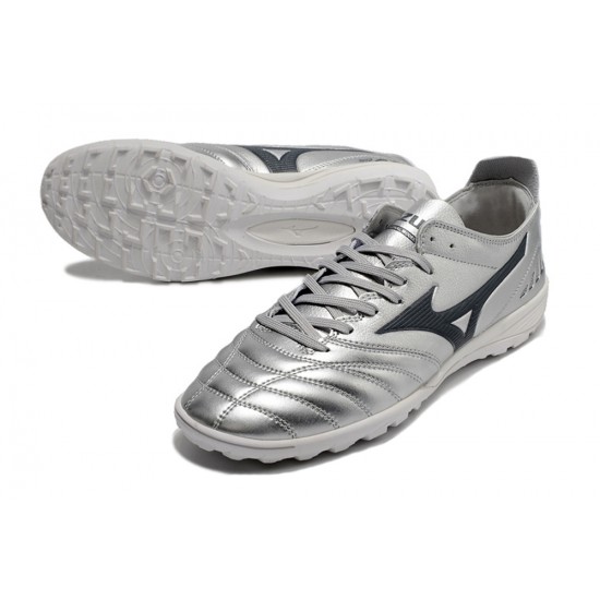 Mizuno Morelia Wave Cup Classic Tf Low Silver Black Men Football Boots