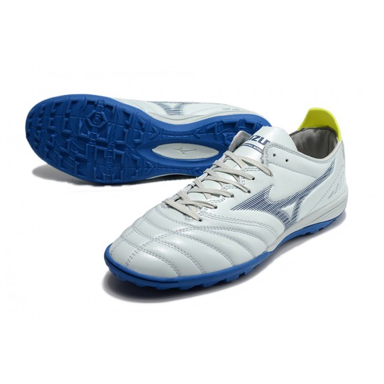 Mizuno Morelia Wave Cup Classic Tf Low White Blue Yellow Men Football Boots