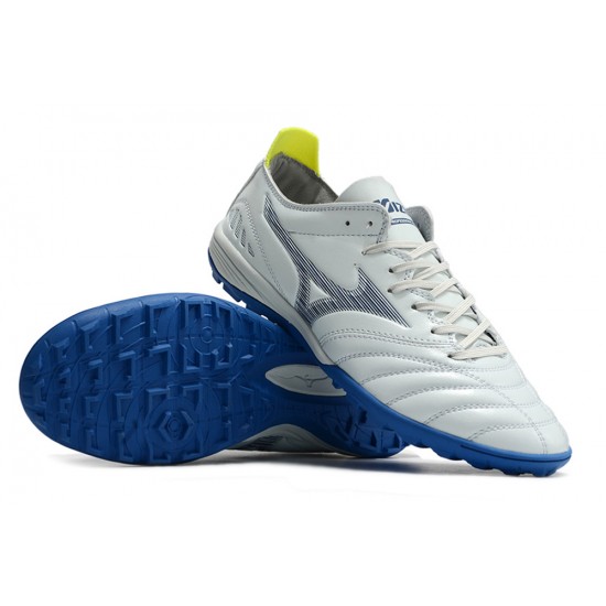 Mizuno Morelia Wave Cup Classic Tf Low White Blue Yellow Men Football Boots