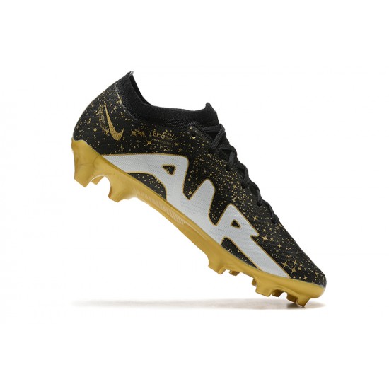 Nike Air Zoom Mercurial Vapor XV Elite FG Black Gold White Men Low Football Boots