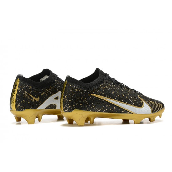 Nike Air Zoom Mercurial Vapor XV Elite FG Black Gold White Men Low Football Boots