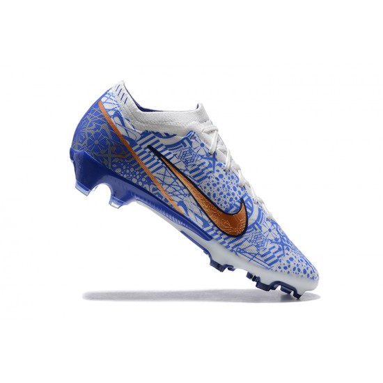 Nike Air Zoom Mercurial Vapor XV Elite FG Blue White Gold Men Low Football Boots