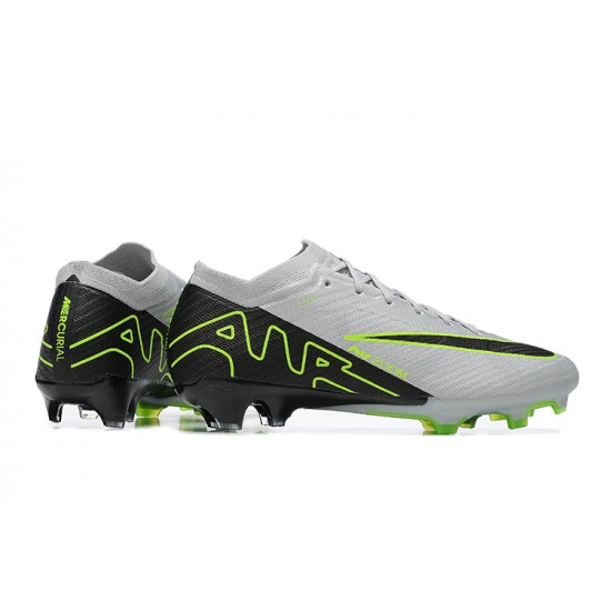 Nike Air Zoom Mercurial Vapor XV Elite FG Gray Green Black Men Low Football Boots