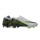 Nike Air Zoom Mercurial Vapor XV Elite FG Gray Green Black Men Low Football Boots