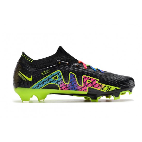 Nike Air Zoom Mercurial Vapor XV Elite FG Low Black Green Women/Men Football Boots