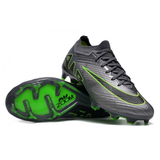 Nike Air Zoom Mercurial Vapor XV Elite FG Low Black Grey Green Women/Men Football Boots