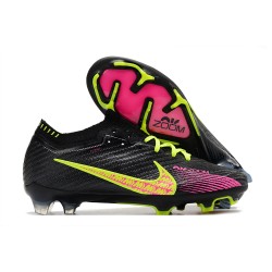 Nike Air Zoom Mercurial Vapor XV Elite FG Low Black Pink Yellow Men Football Boots