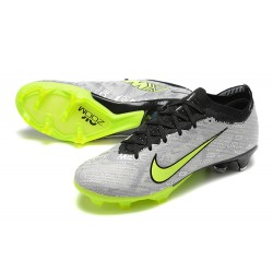 Nike Air Zoom Mercurial Vapor XV Elite FG Low Black Silver Green Men Football Boots