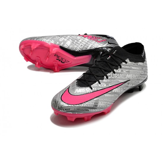 Nike Air Zoom Mercurial Vapor XV Elite FG Low Black Silver Piink Women/Men Football Boots