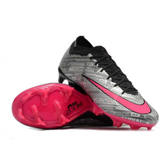 Nike Air Zoom Mercurial Vapor XV Elite FG Low Black Silver Piink Women/Men Football Boots