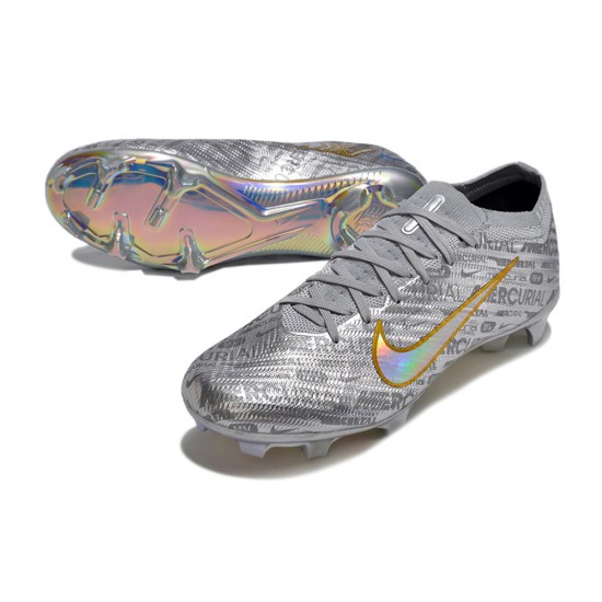 Nike Air Zoom Mercurial Vapor XV Elite FG Low Gold Silver Women/Men Football Boots