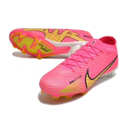 Nike Air Zoom Mercurial Vapor XV Elite FG Low Pink Yellow White Women/Men Football Boots