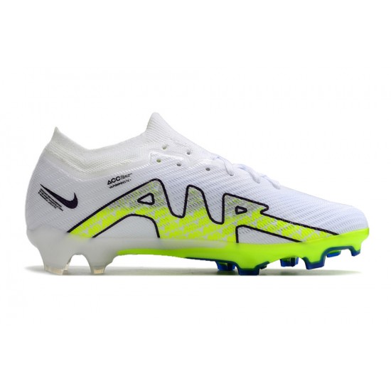 Nike Air Zoom Mercurial Vapor XV Elite FG Low White Green Blue Women/Men Football Boots