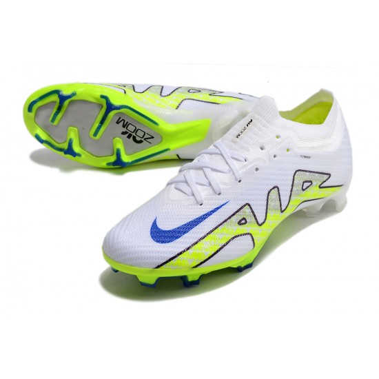 Nike Air Zoom Mercurial Vapor XV Elite FG Low White Green Blue Women/Men Football Boots