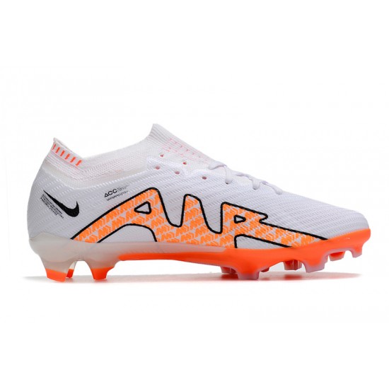 Nike Air Zoom Mercurial Vapor XV Elite FG Low White Orange Men Football Boots