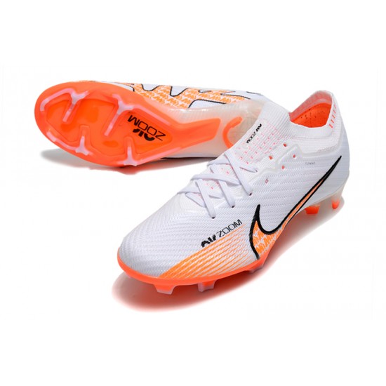 Nike Air Zoom Mercurial Vapor XV Elite FG Low White Orange Men Football Boots