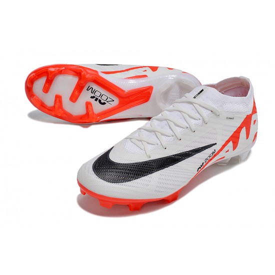 Nike Air Zoom Mercurial Vapor XV Elite FG Low White Red Black Women/Men Football Boots