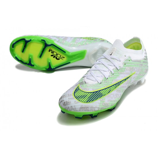 Nike Air Zoom Mercurial Vapor XV Elite FG Low White Yellow Green Women/Men Football Boots