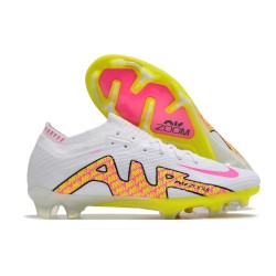 Nike Air Zoom Mercurial Vapor XV Elite FG Low White Yellow Pink Men Football Boots