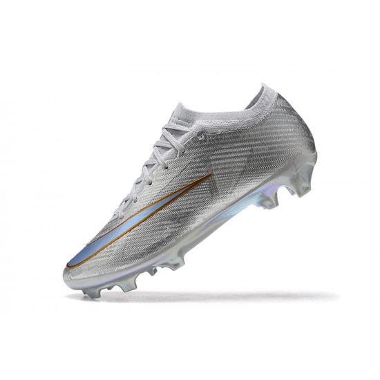 Nike Air Zoom Mercurial Vapor XV Elite FG Silver Gold Men Low Football Boots