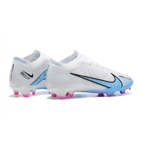 Nike Air Zoom Mercurial Vapor XV Elite FG White Blue Pink Men Low Football Boots