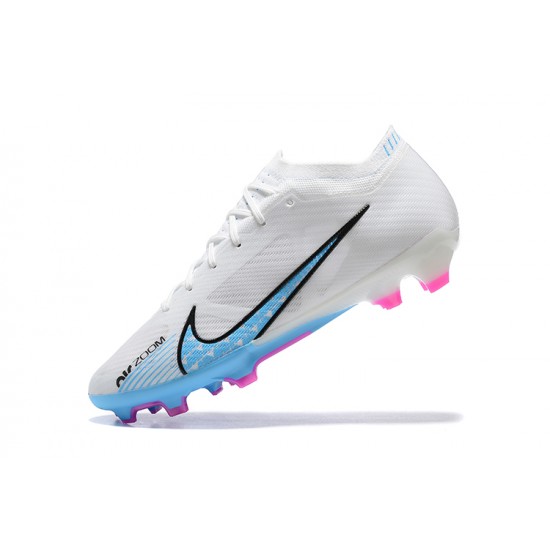 Nike Air Zoom Mercurial Vapor XV Elite FG White Blue Pink Men Low Football Boots