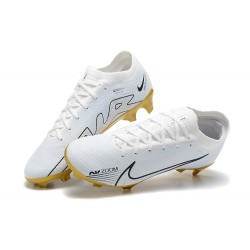 Nike Air Zoom Mercurial Vapor XV Elite FG White Gold Black Men Low Football Boots