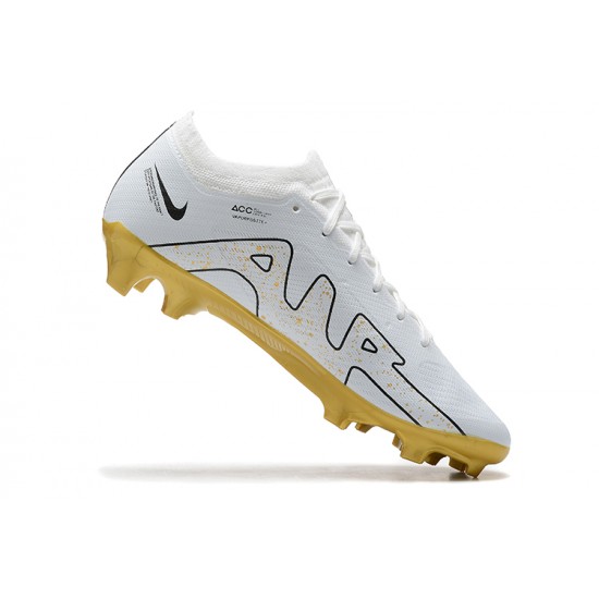 Nike Air Zoom Mercurial Vapor XV Elite FG White Gold Black Men Low Football Boots