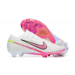 Nike Air Zoom Mercurial Vapor XV Elite FG White Pink Yellow Men Low Football Boots