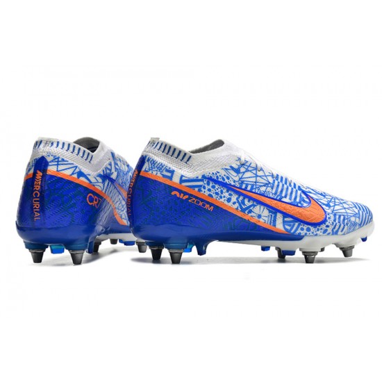Nike Air Zoom Mercurial Vapor XV Elite SG Low White Blue Men Football Boots
