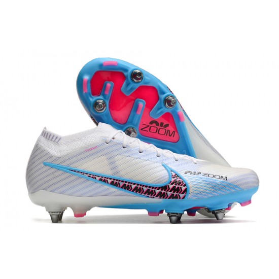 Nike Air Zoom Mercurial Vapor XV Elite SG Low White Blue Pink Men Football Boots