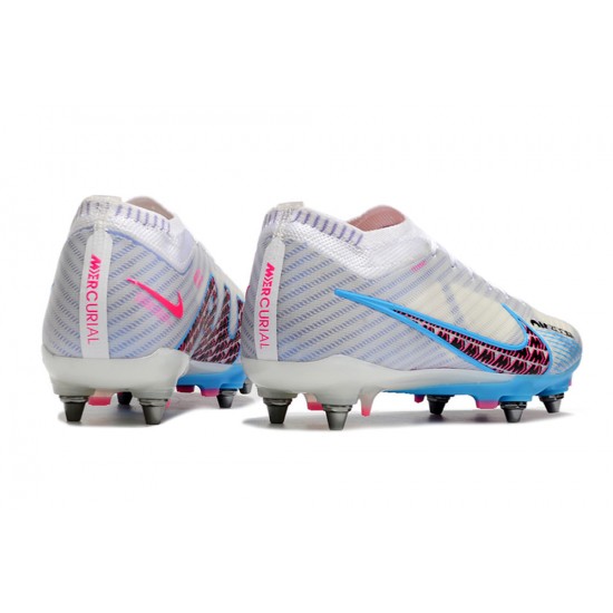 Nike Air Zoom Mercurial Vapor XV Elite SG Low White Blue Pink Men Football Boots