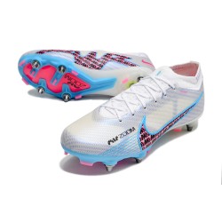 Nike Air Zoom Mercurial Vapor XV Elite SG Low White Blue Pink Men Football Boots